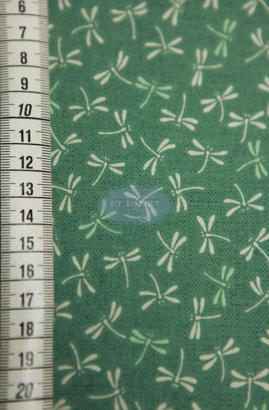 Japanese fabrics dragonflies green background