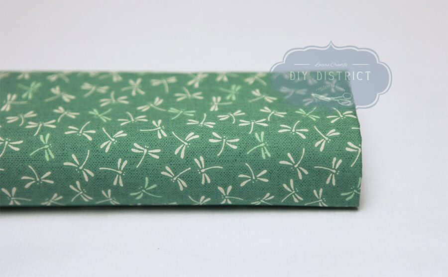 Japanese fabrics dragonflies green background