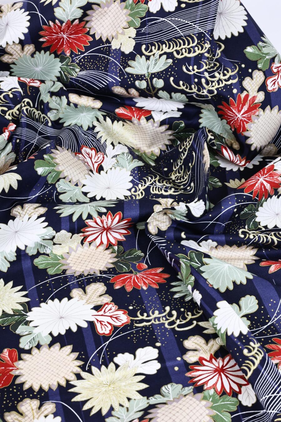 Tissu Hyakka Ryoran Quilt Gate bleu