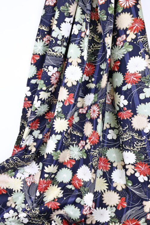 Tissu Hyakka Ryoran Quilt Gate bleu
