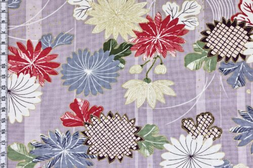 Tissu Hyakka Ryoran Quilt Gate violet