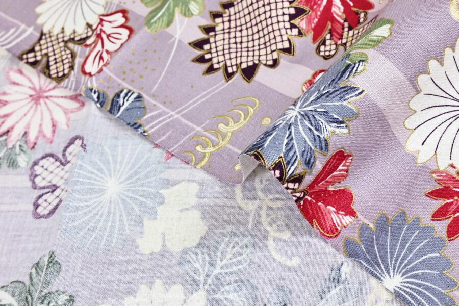 Tissu Hyakka Ryoran Quilt Gate violet