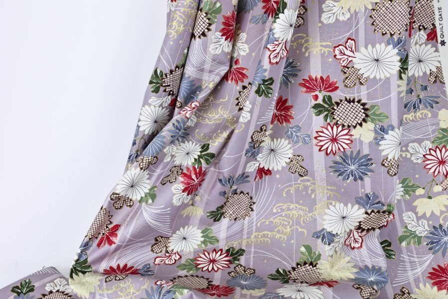 Tissu Hyakka Ryoran Quilt Gate violet
