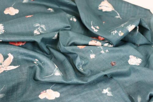 Tissu Nani IRO New morning coton bio bleu. Tissu bio, coton bio, organic cotton. tissu coton bio.