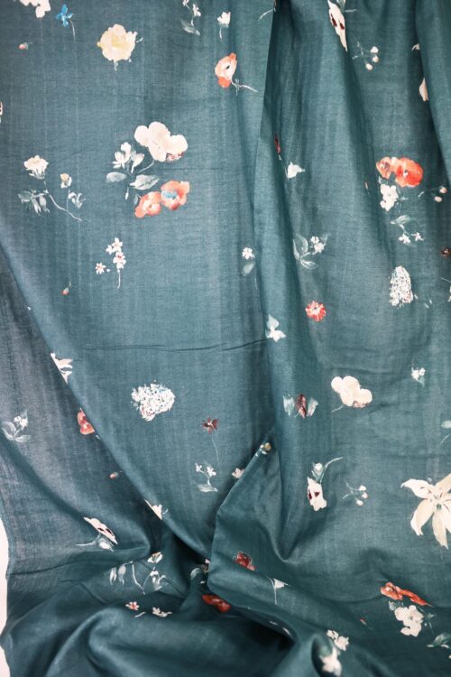 Tissu Nani IRO New morning coton bio bleu. Tissu bio, coton bio, organic cotton. tissu coton bio.