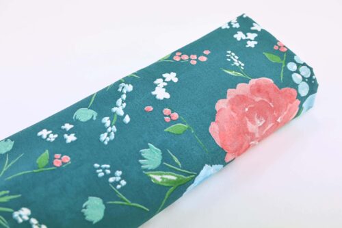 Nani IRO Rakuen soie et coton bleu canard. Japanese fabric