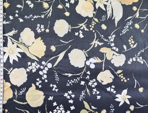 Nani IRO Rakuen soie et coton noir. Japanese fabric