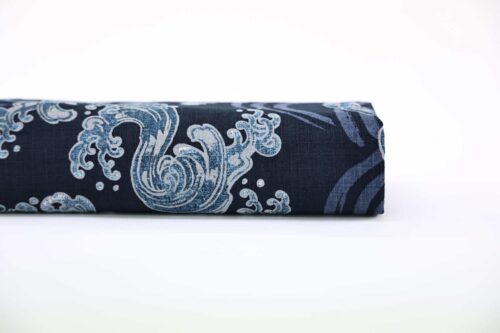 Tissu Japonais grande vague fond bleu. Japan Fabric. Japanese Wave