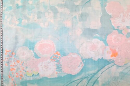 Tissu Nani IRO Komorebi coton bio bleu rose. Japanese fabric, japan fabric