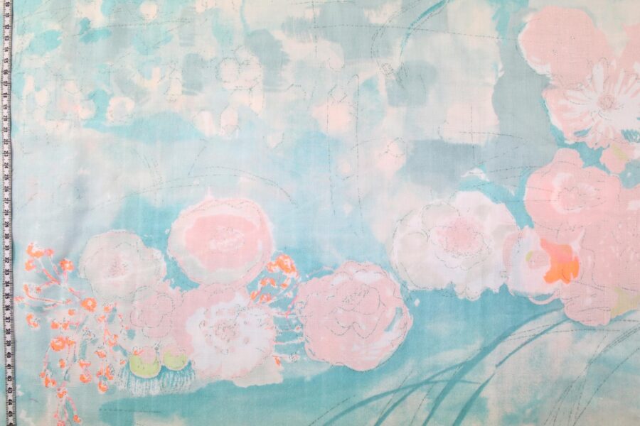 Tissu Nani IRO Komorebi coton bio bleu rose. Japanese fabric, japan fabric