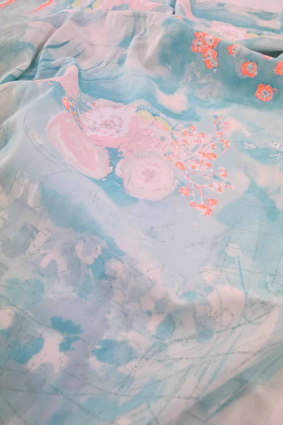 Tissu Nani IRO Komorebi coton bio bleu rose. Japanese fabric, japan fabric