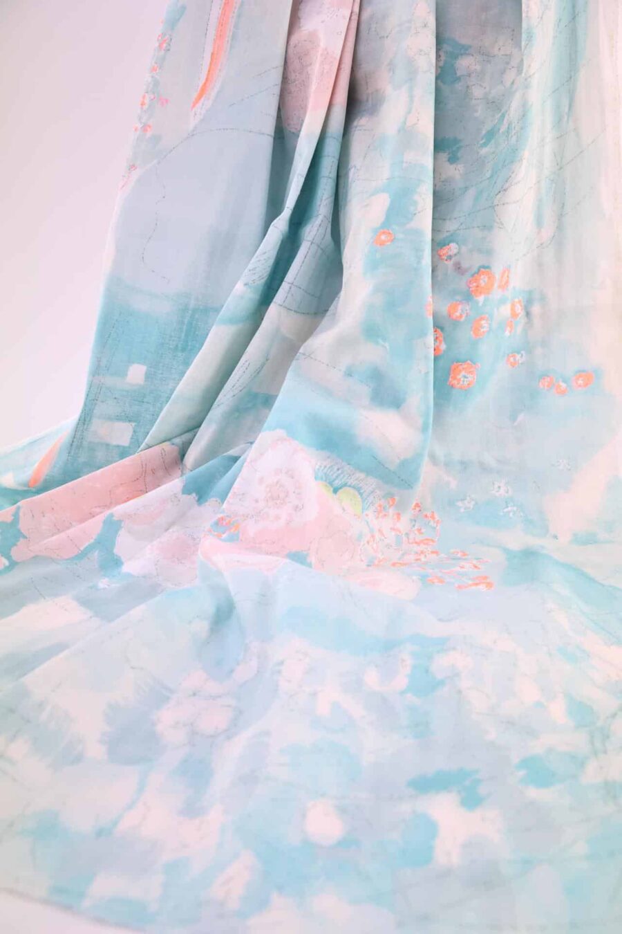 Tissu Nani IRO Komorebi coton bio bleu rose. Japanese fabric, japan fabric