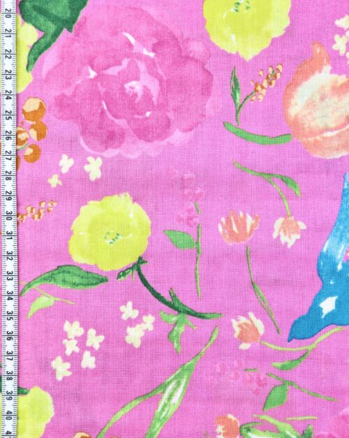 Tissu nani IRO Rakuen fuchsia double gaze. Japanese fabric