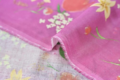 Tissu nani IRO Rakuen fuchsia double gaze. Japanese fabric