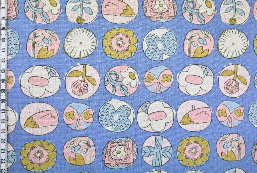 Canvas Japonais style rétro fond bleu. Japanese fabric