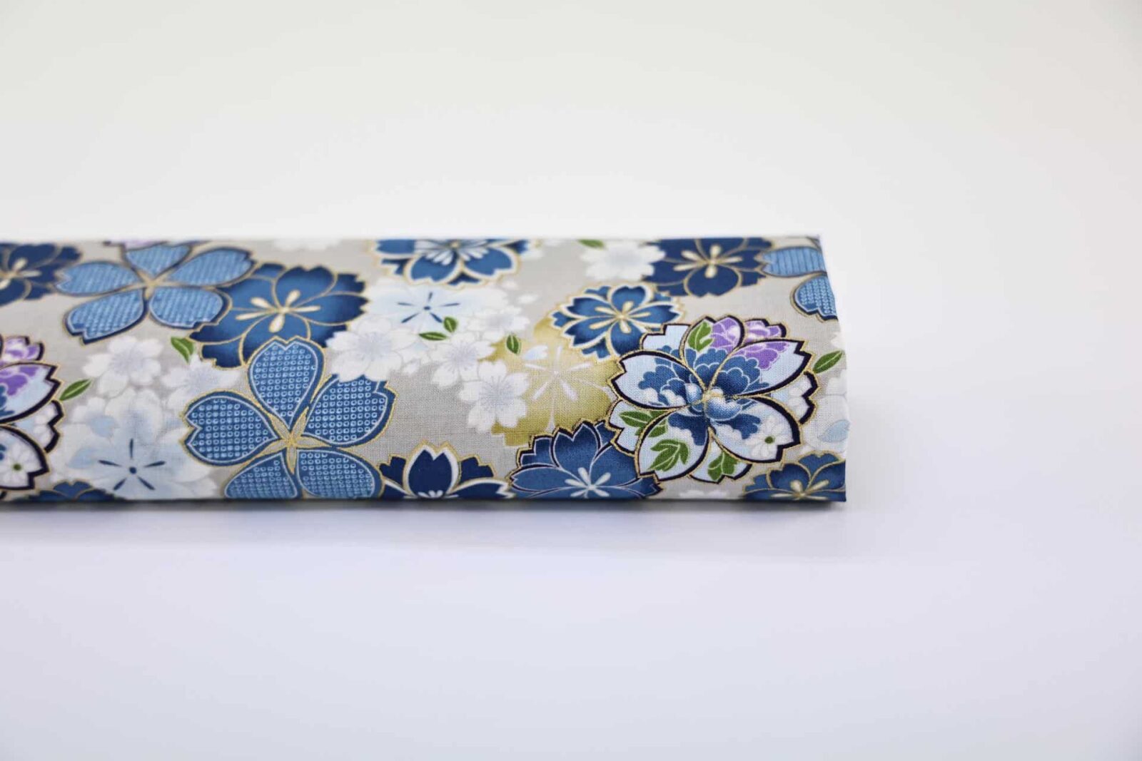 Tissu Japonais Sakura Kanoko bleu. Japanese fabric