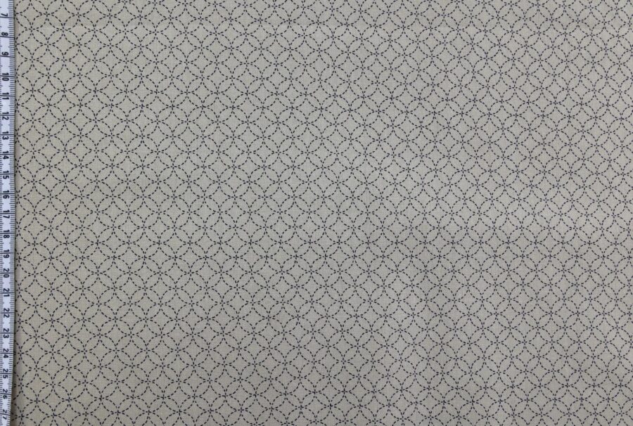 Tissu japonais Shippou pointillé fond écru. Japanese Fabric