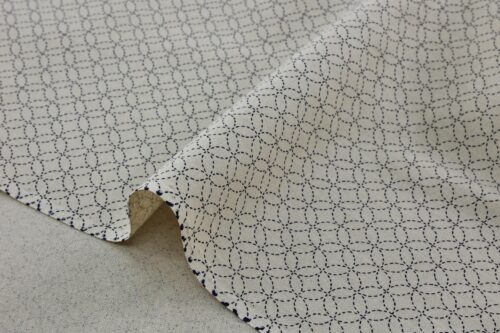 Tissu japonais Shippou pointillé fond écru. Japanese Fabric