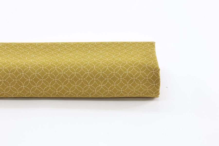Tissu japonais Shippou pointillé fond jaune. Japanese fabric
