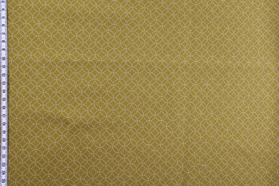 Tissu japonais Shippou pointillé fond jaune. Japanese fabric