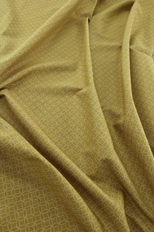 Tissu japonais Shippou pointillé fond jaune. Japanese fabric