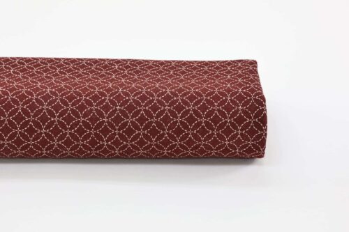 Tissu japonais Shippou pointillé fond rouge. Japanese fabric