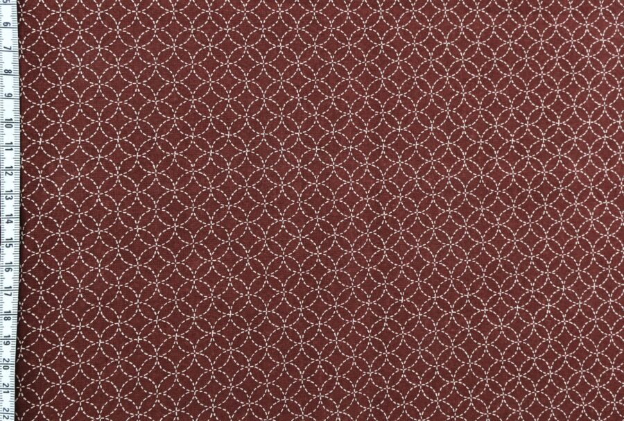 Tissu japonais Shippou pointillé fond rouge. Japanese fabric