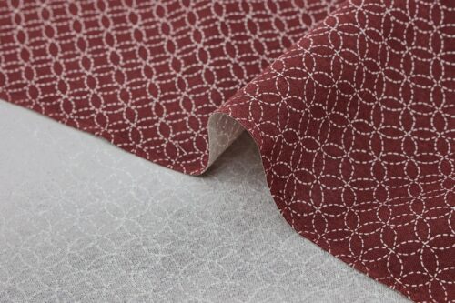 Tissu japonais Shippou pointillé fond rouge. Japanese fabric