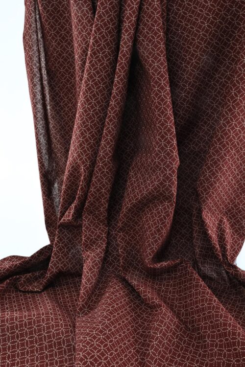 Tissu japonais Shippou pointillé fond rouge. Japanese fabric