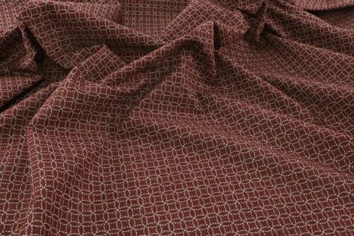 Tissu japonais Shippou pointillé fond rouge. Japanese fabric