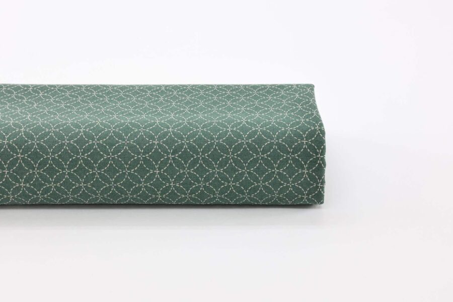 Tissu japonais Shippou pointillé fond vert. Japanese fabric 