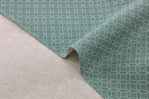 Tissu japonais Shippou pointillé fond vert. Japanese fabric 