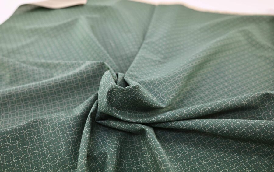 Tissu japonais Shippou pointillé fond vert. Japanese fabric 