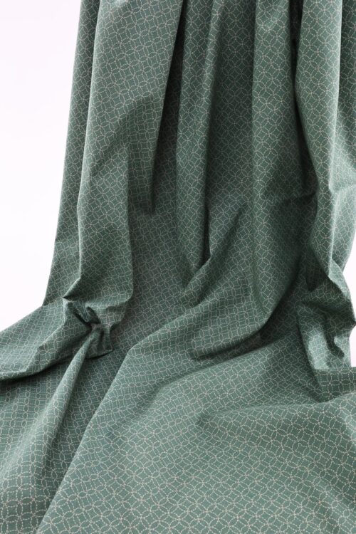 Tissu japonais Shippou pointillé fond vert. Japanese fabric 