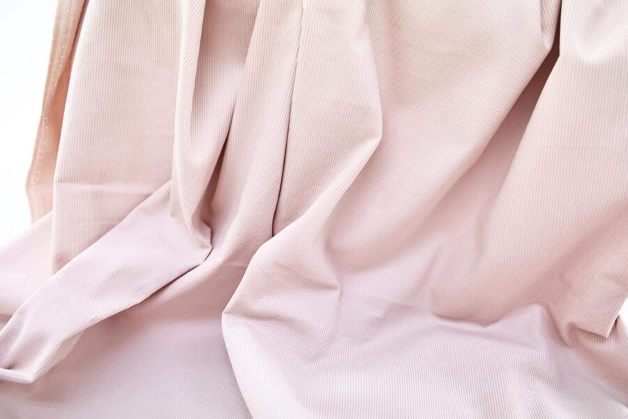 Tissu velours côtelé Japonais couleur rose. Japanese fabric