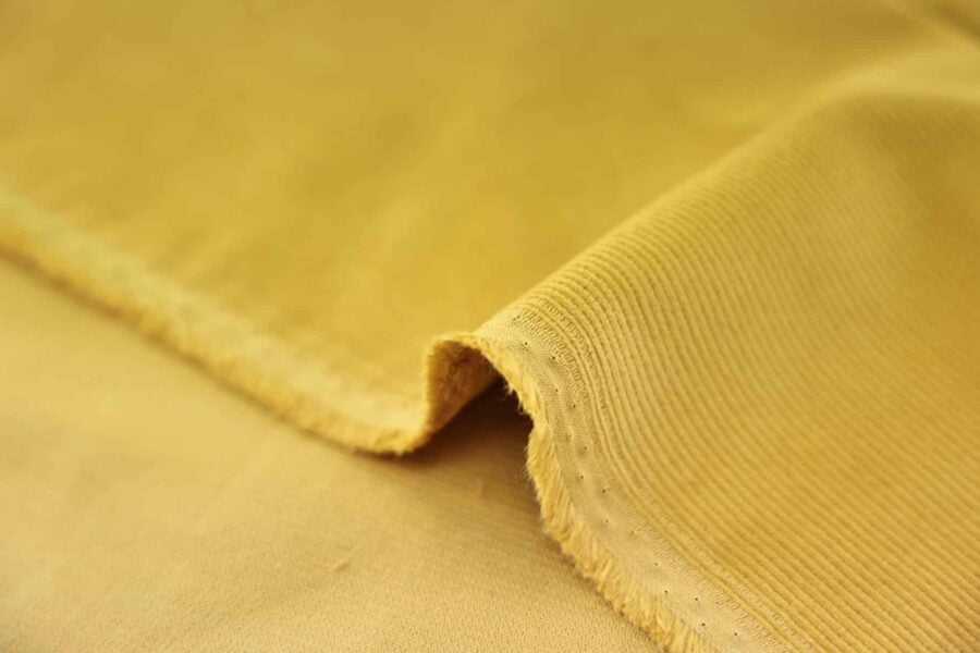 Tissu velours côtelé Japonais jaune moutarde. Japanese fabric