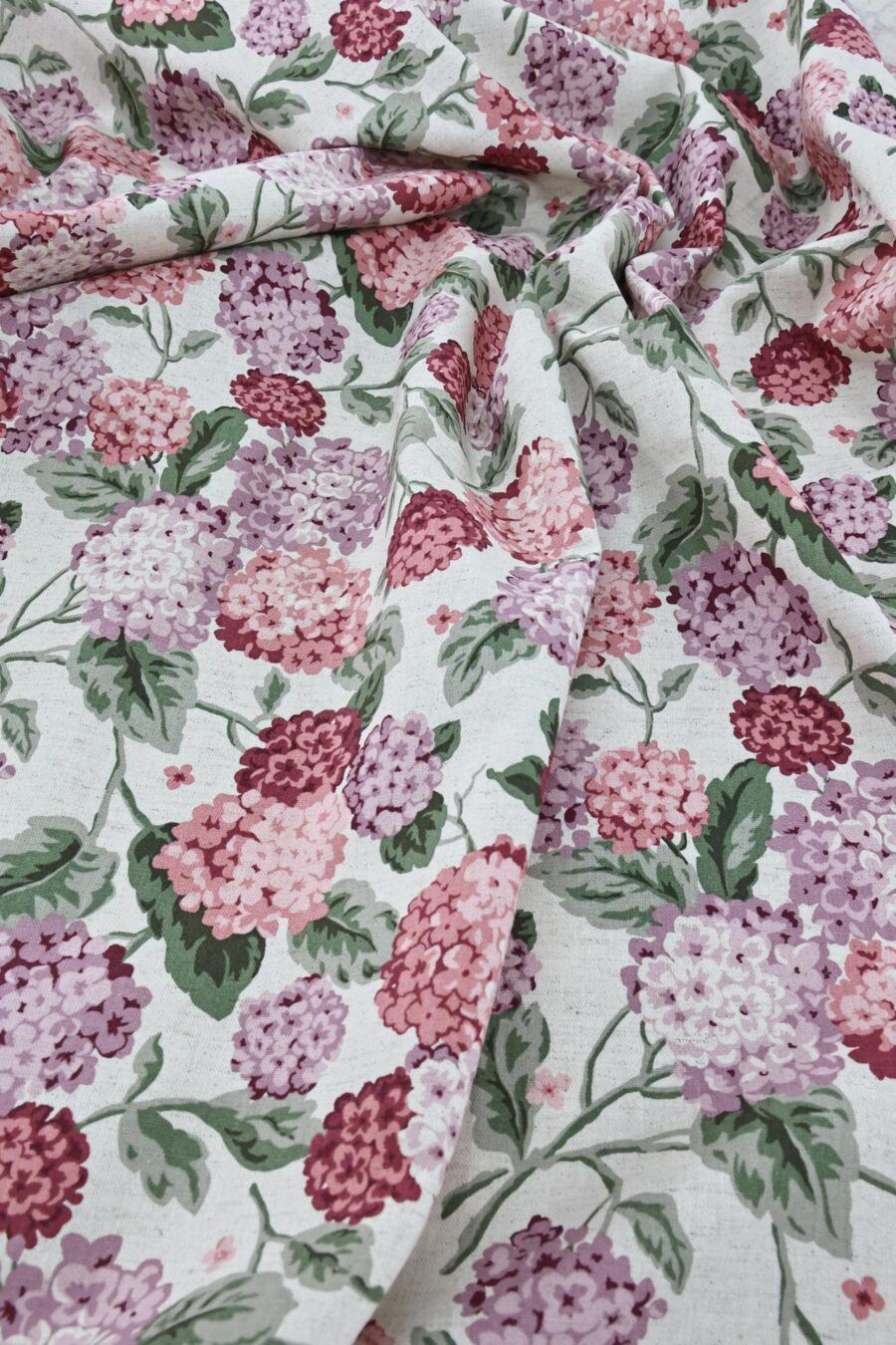 Canvas Japonais hortensia rose. Japanese fabric