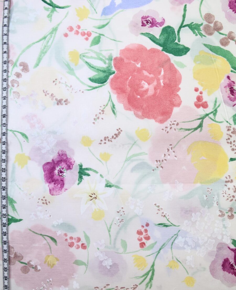 Nani IRO Rakuen soie et coton blanc. Japanese fabric