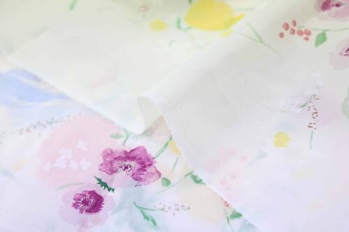 Nani IRO Rakuen soie et coton blanc. Japanese fabric