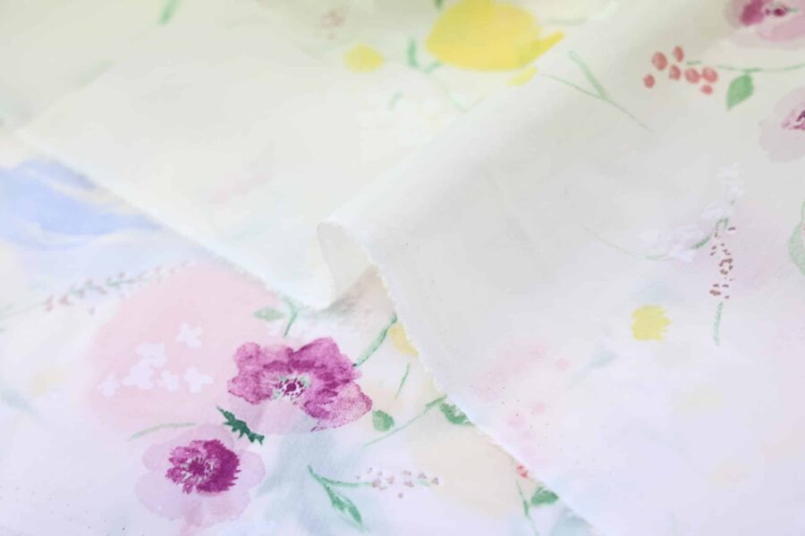 Nani IRO Rakuen soie et coton blanc. Japanese fabric
