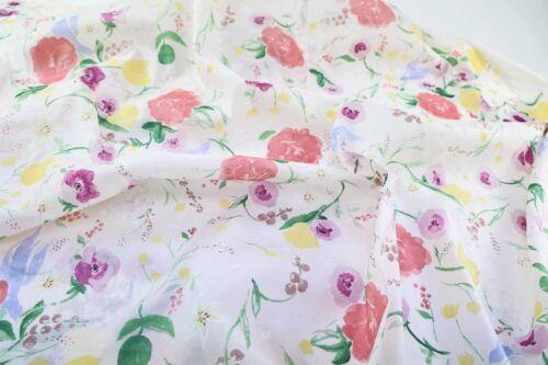 Nani IRO Rakuen soie et coton blanc. Japanese fabric