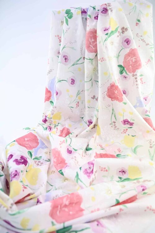 Nani IRO Rakuen soie et coton blanc. Japanese fabric
