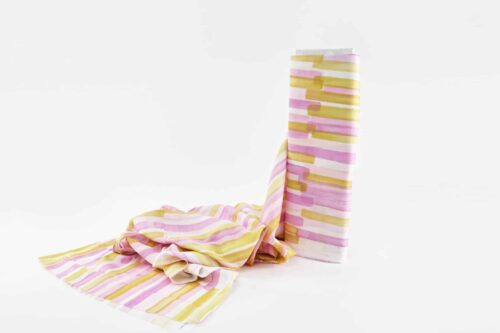 Tissu Nani IRO GRACE coton bio rose jaune