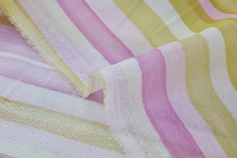 Tissu Nani IRO GRACE coton bio rose jaune
