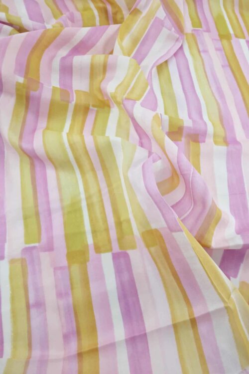 Tissu Nani IRO GRACE coton bio rose jaune