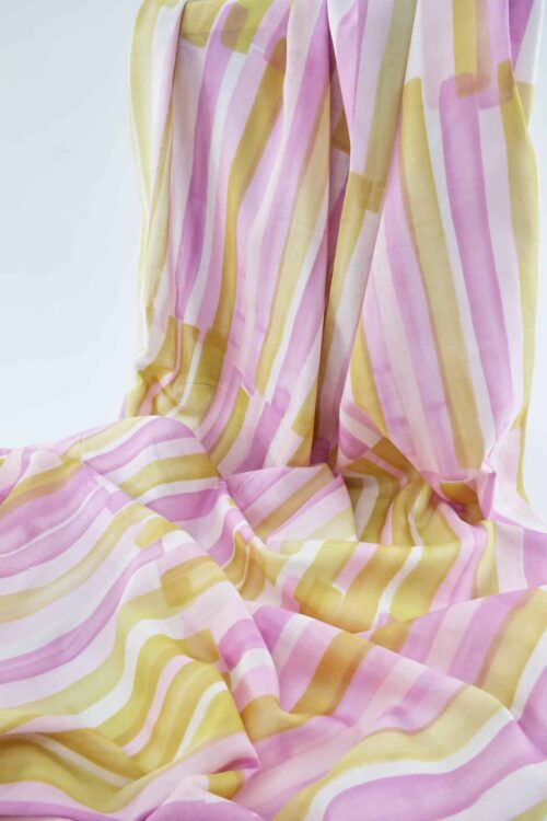 Tissu Nani IRO GRACE coton bio rose jaune