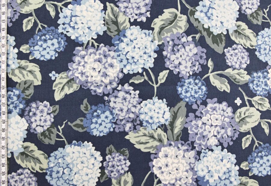 Canvas Japonais hortensia bleu marine. Japanese fabric