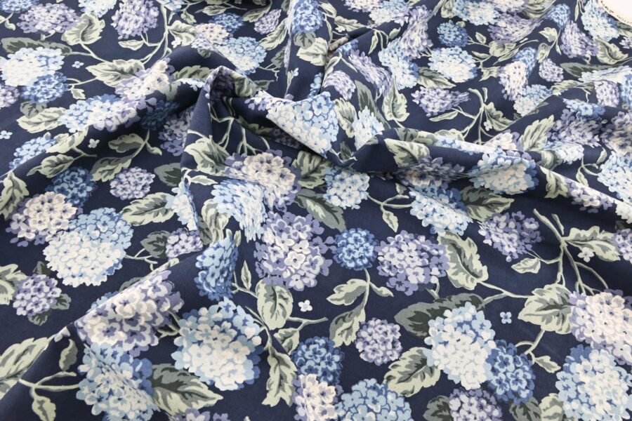 Canvas Japonais hortensia bleu marine. Japanese fabric
