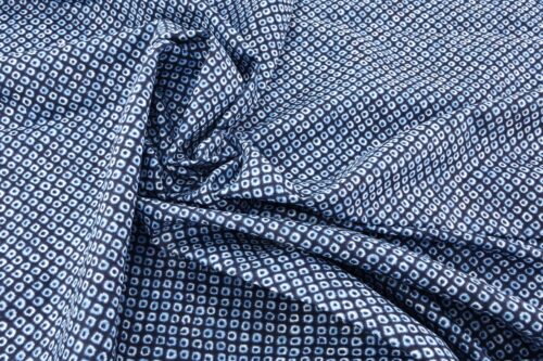 Tissu Japonais imprimé indigo Kanoko shibori. Japanese fabric