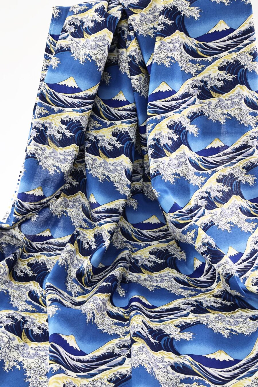 Japanese Hokusai fabric The Great Wave off Kanagawa in blue